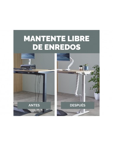 Organizador de cables fellowes extensible para escritorio longitud 1,3 m color blanco