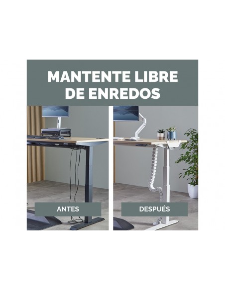Organizador de cables fellowes extensible para escritorio longitud 1,3 m color blanco Organizador de cables fellowes extensible para escritorio longitud 1,3 m color blanco