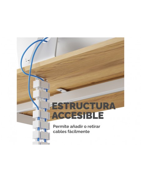 Organizador de cables fellowes extensible para escritorio longitud 1,3 m color blanco Organizador de cables fellowes extensible para escritorio longitud 1,3 m color blanco