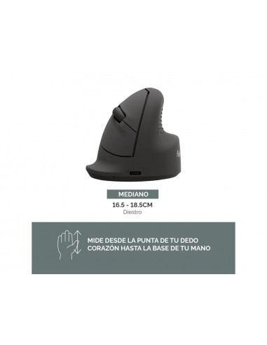 Raton fellowes ergonomico vertical breyta mediano diestros optico 1600 dpi color negro