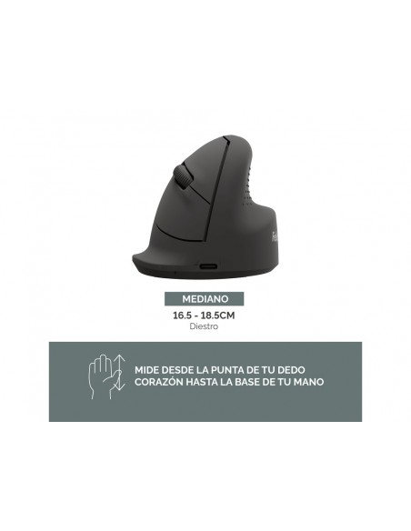 Raton fellowes ergonomico vertical breyta mediano diestros optico 1600 dpi color negro