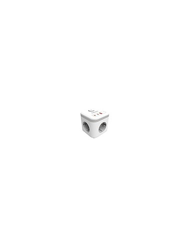 Regleta fellowes cubo multienchufes 3 tomas corriente + 2xusb c + a usb a color blanco