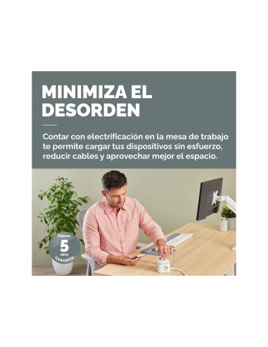 Regleta fellowes cubo multienchufes 3 tomas corriente + 2xusb c + a usb a color blanco