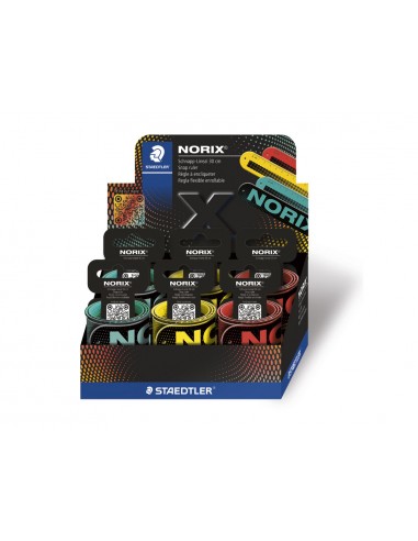 Regla staedtler norix 565 30 flexible enrollable 30 cm expositor de 12 unidades colores surtidos