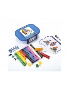Cubo engarzable para juegos matematicos set de 100 unidades en 10 colores surtidos + 3 años