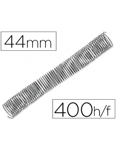 Espiral metalico q-connect 64 5:1 44mm 1,2mm caja de 25 unidades
