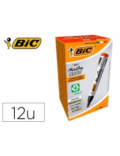 Rotulador bic marcador eco permanente marking 2000 rojo trazo 1,7 mm caja de 12 unidades