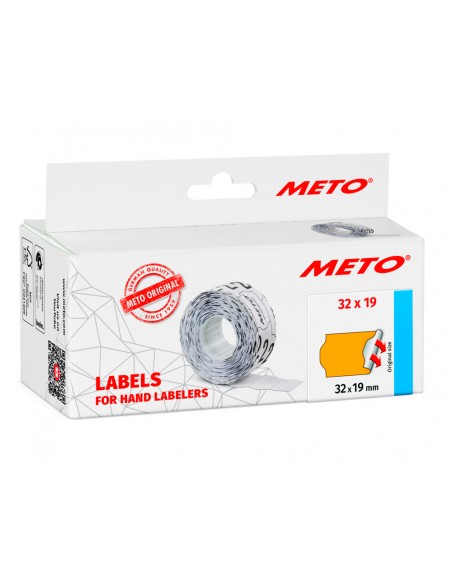 Etiquetas meto naranja fluor 32x19 mm troqueladas adhesivo permanente rollo de 1000 unidades Etiquetas meto naranja fluor 32x19 mm troqueladas adhesivo permanente rollo de 1000 unidades