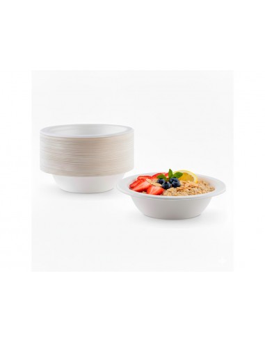 Plato de fibra bio bol 340/350 cc paquete de 50 unidades