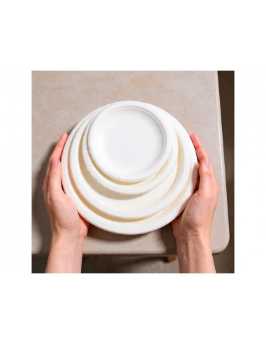 Plato de fibra bio 18 cm diametro paquete de 50 unidades