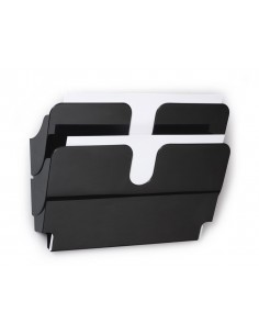 Expositor de mural durable flexiplus a4 horizontal doble magnetico negro