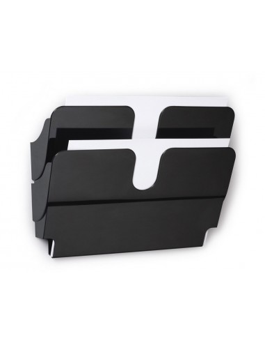Expositor de mural durable flexiplus a4 horizontal doble magnetico negro