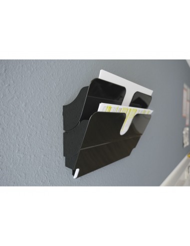 Expositor de mural durable flexiplus a4 horizontal doble magnetico negro