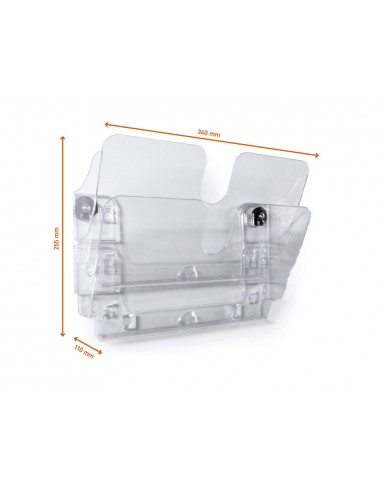 Expositor de mural durable flexiplus a4 horizontal doble magnetico transparente