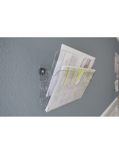 Expositor de mural durable flexiplus a4 horizontal doble magnetico transparente