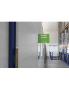 Señal de pasillo adhesiva durable din a4 vertical pack de 10 unidades
