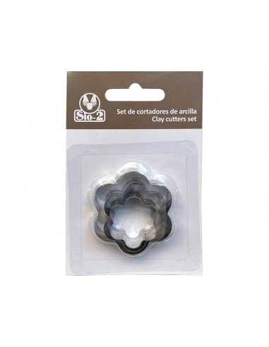 Cortador metalico sio-2 flor set de 3 piezas