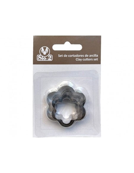 Cortador metalico sio-2 flor set de 3 piezas
