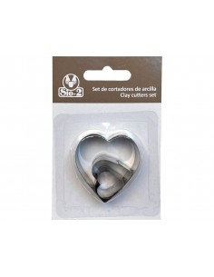 Cortador metalico sio-2 corazon set de 3 piezas