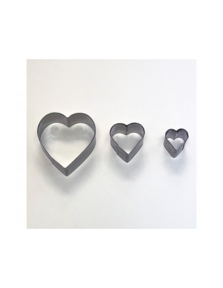 Cortador metalico sio-2 corazon set de 3 piezas