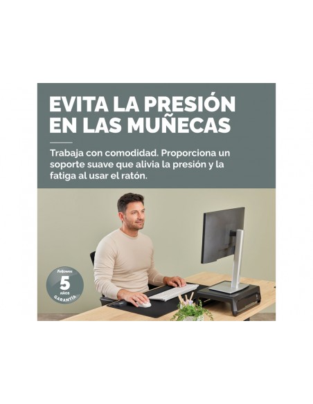 Reposamuñecas fellowes mini breyta negro 190x70x25 mm