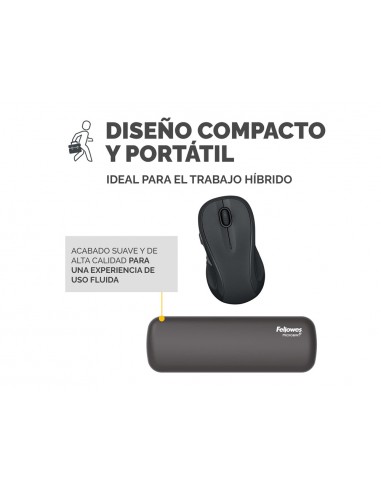 Reposamuñecas fellowes mini breyta negro 190x70x25 mm