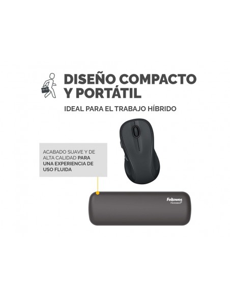 Reposamuñecas fellowes mini breyta negro 190x70x25 mm