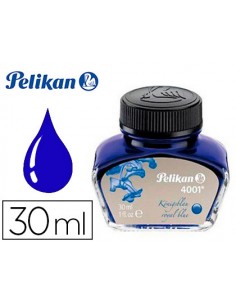 Tinta estilografica pelikan 4001 azul real bote 30 ml