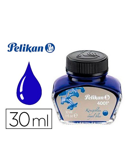 Tinta estilografica pelikan 4001 azul real bote 30 ml