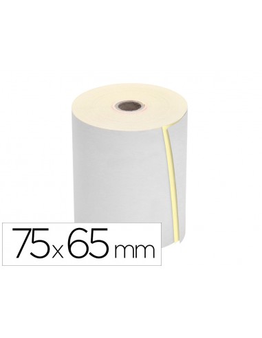 Rollo sumadora q-connect electro 75 mm ancho x 65 mm diametro copiativo con 2 hojassin bisfenol a
