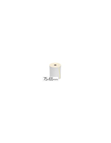 Rollo sumadora q-connect electro 75 mm ancho x 65 mm diametro copiativo con 2 hojassin bisfenol a