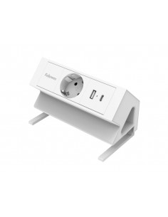 Regleta fellowes sobremesa 1 toma + usb a + usb c color blanco