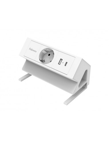 Regleta fellowes sobremesa 1 toma + usb a + usb c color blanco