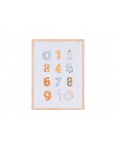 Pizarra blanca bi-office magnetica acero lacado blanco marco de madera con numeros para niños 600x450 mm