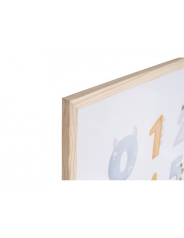 Pizarra blanca bi-office magnetica acero lacado blanco marco de madera con numeros para niños 600x450 mm