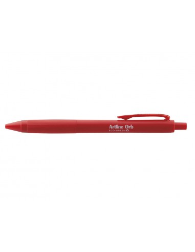Boligrafo artline orb eco green retractil 1 mm rojo