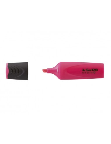 Rotulador artline fluorescente ek-690 eco green punta biselada 1-4 mm rosa