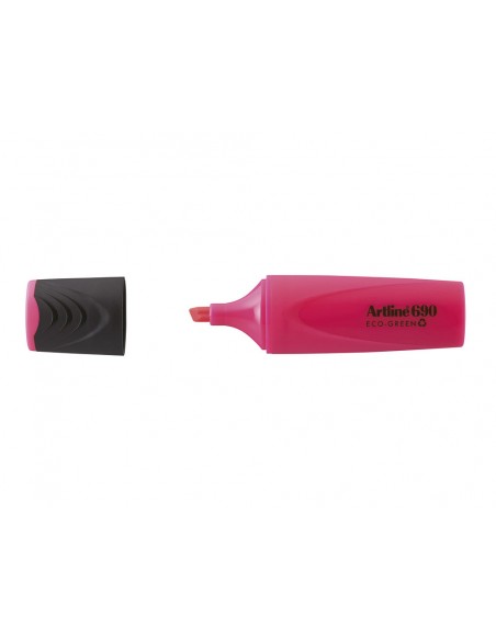 Rotulador artline fluorescente ek-690 eco green punta biselada 1-4 mm rosa