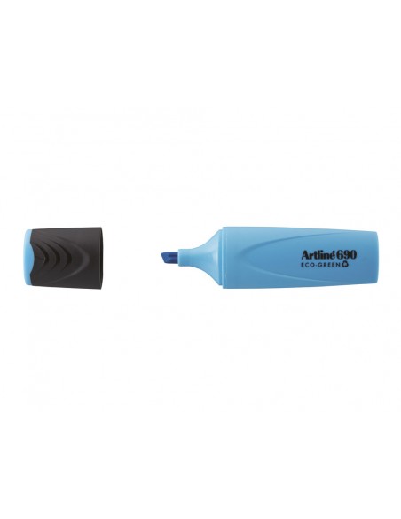 Rotulador artline fluorescente ek-690 eco green punta biselada 1-4 mm azul
