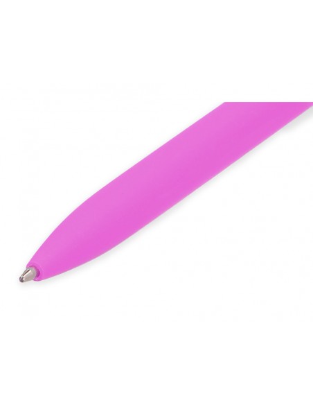 Boligrafo liderpapel punta 1 mm retractil con clip acabado soft touch tinta azul cuerpo rosa Boligrafo liderpapel punta 1 mm retractil con clip acabado soft touch tinta azul cuerpo rosa