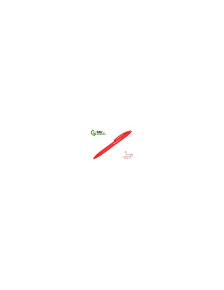 Boligrafo liderpapel punta 1 mm retractil con clip acabado soft touch tinta roja cuerpo rojo