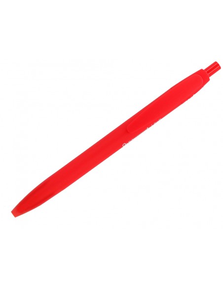 Boligrafo liderpapel punta 1 mm retractil con clip acabado soft touch tinta roja cuerpo rojo
