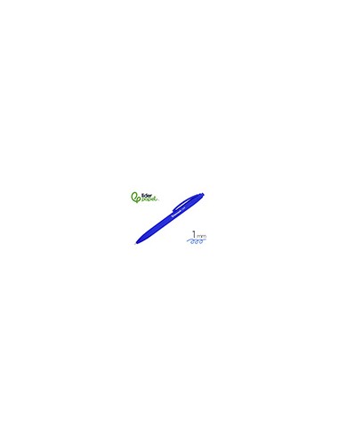 Boligrafo liderpapel punta 1 mm retractil con clip acabado soft touch tinta azul cuerpo azul