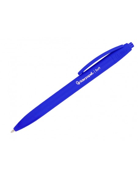 Boligrafo liderpapel punta 1 mm retractil con clip acabado soft touch tinta azul cuerpo azul Boligrafo liderpapel punta 1 mm retractil con clip acabado soft touch tinta azul cuerpo azul