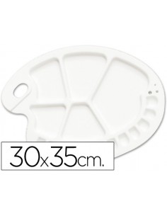 Paleta plastico liderpapel ovalada 17 huecos diestros 30x35 cm