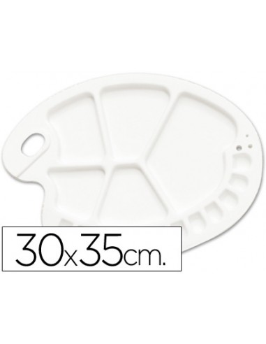 Paleta plastico liderpapel ovalada 17 huecos diestros 30x35 cm