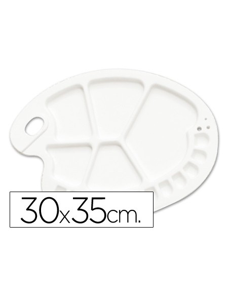 Paleta plastico liderpapel ovalada 17 huecos diestros 30x35 cm