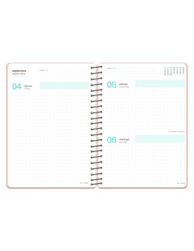 Agenda escolar liderpapel 26-27 espiral oriental diseños surtidos bilingüe 80 g papel fsc expositor 8 unidades