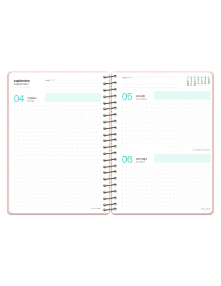 Agenda escolar liderpapel 26-27 espiral oriental diseños surtidos bilingüe 80 g papel fsc expositor 8 unidades