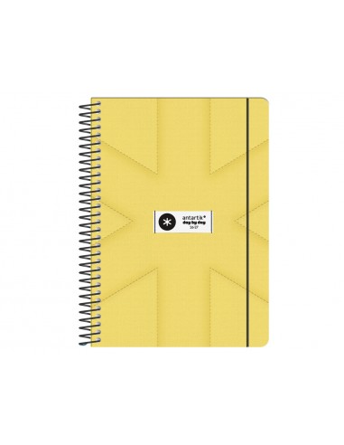 Agenda escolar antartik 26-27 espiral pack and go dia paginaa5+ bilingüe 80g papel fsc amarillo